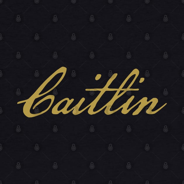 Caitlin Typography Gold Script by ellenhenryart